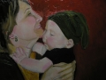 Oil painting mother and child